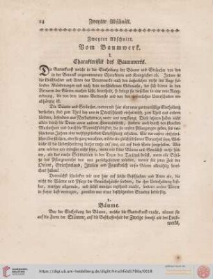 Zweyter Abschnitt: Vom Baumwerk
