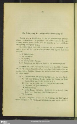 II. Erörterung der verschiedenen Canal-Projecte