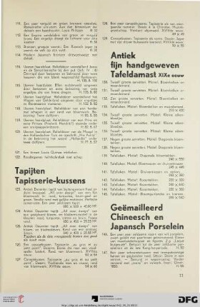 Antiek fijn handgeweven Tafeldamast XIXe eeuw (Nr. 130-145)