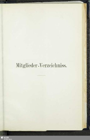 Mitglieder-Verzeichniss