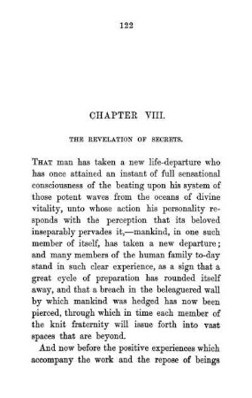 Chapter VIII. The Revelation Of Secrets.