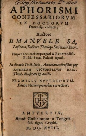 Aphorismi confessariorum ex doctorum sententiis collecti