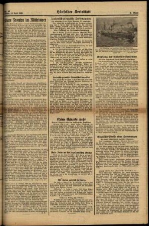 Zweite Ausgabe vom Freitag, den 14. April 1939.