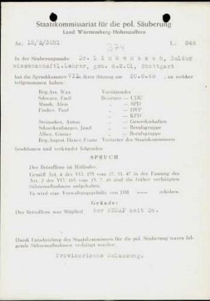 Linkenbach, Baldur, Dr.