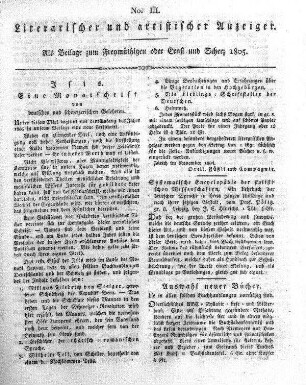 Literarischer und artistischer Anzeiger, No. III.