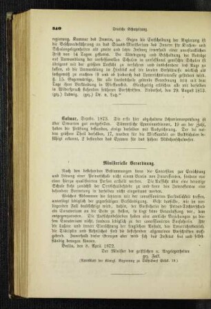 Ministerielle Verordnung