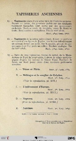 Tapisseries Anciennes (Nr. 65-67)