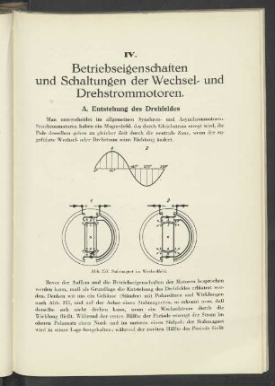 IV. Betriebseigenschaften und Schaltungen der Wechsel- und Drehstrommotoren.