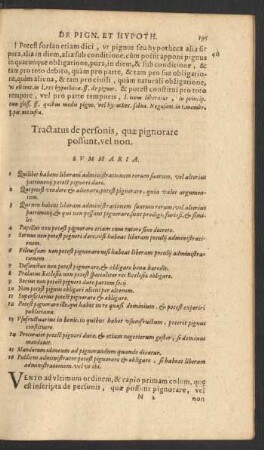 Tractatus de personis, quae pignorare possunt, vel non.