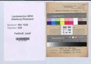 Entnazifizierung Josef Feldhoff , geb. 16.12.1896 (Hilfsarbeiter)