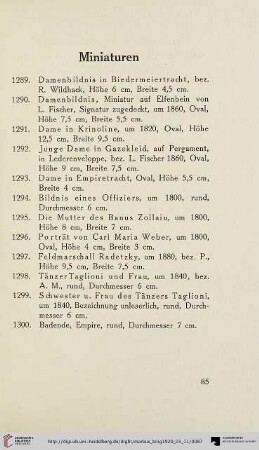 Miniaturen (Nr. 1289-1300)