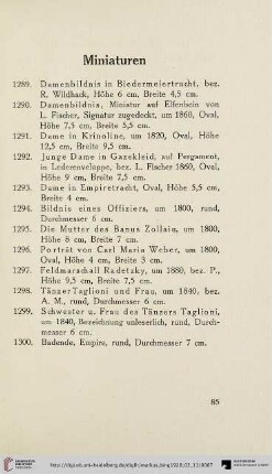 Miniaturen (Nr. 1289-1300)