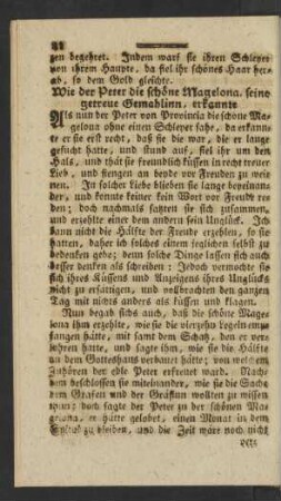 Wie der Peter die schöne Magelona, seine getreue Gemahlinn, erkannte.