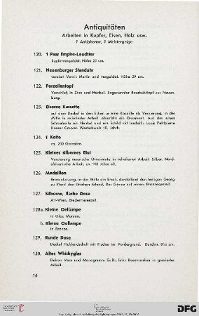 Antiquitäten (Nr. 120-319)
