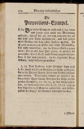 Die Proportions-Exempel. §. 74. - §. 79.