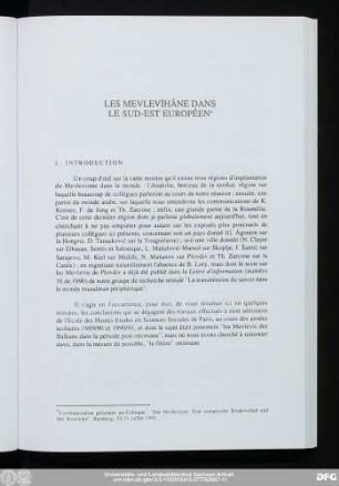 Les Mevlevıhâne Dans Le Sud-Est Européen