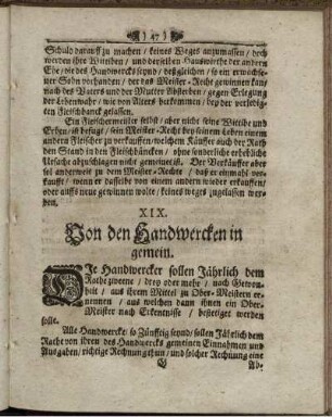 XIX. Von den Handwercken in gemein