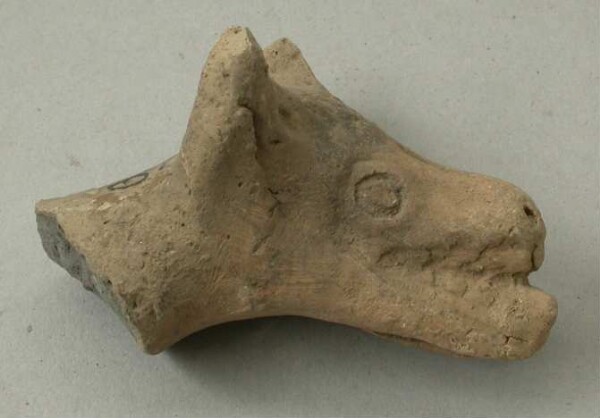 Animal head made of clay