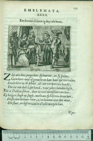 Emblemata. XXXII. Een hoeren schoot is duyvels boot.