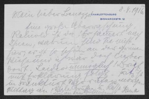 Brief von Irma Klimsch und Unbekannt an Margarete Hauptmann