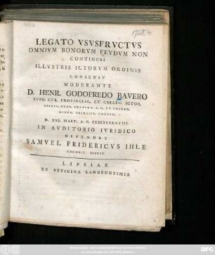 Legato Vsvsfrvctvs Omnivm Bonorvm Fevdvm Non Contineri