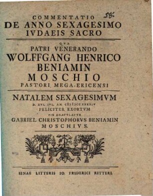 Commentatio de anno sexagesimo Iudaeis sacro