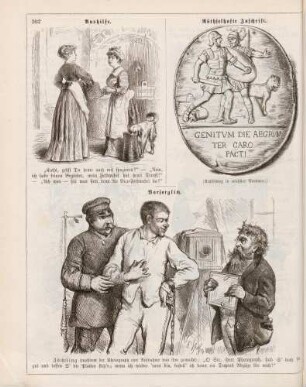 "Aushilfe" "Räthselhafte Inschrift" "Vorsorglich"