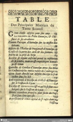 Table Des Principales Matiéres du Tome Second