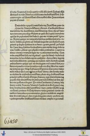 Oratio...Petri Cadrati...ad...Innocentium papam Octavum