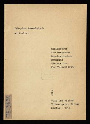 Lehrplan Französisch : Abiturkurs