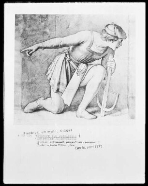 Die Kartons für den Ariostsaal der Villa Massimo in Rom — Kartons für die Wandbilder des Ariostsaales — Kniender Armbrustschütze