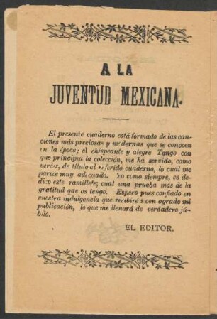A la juventud mexicana.