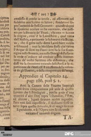 Appendice al Capitolo 14. pag: 186. post §. I.