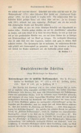 110-120 Empfehlenswerthe Schriften