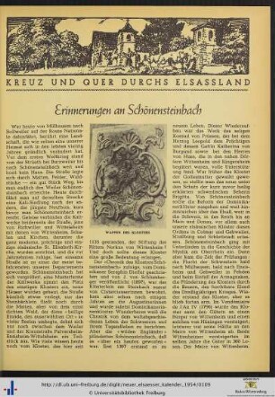 Erinnerung an Schönensteinbach.