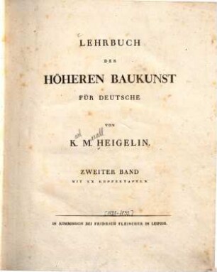 Lehrbuch der höheren Baukunst für Deutsche, 2