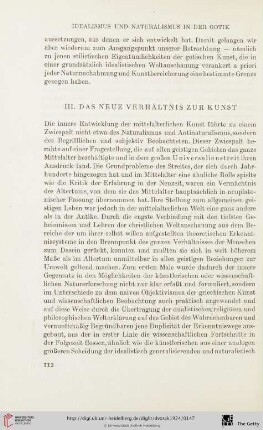III. Das neue Verhältnis zur Kunst
