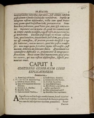 Caput I. Continens Generalem Legis Explicationem