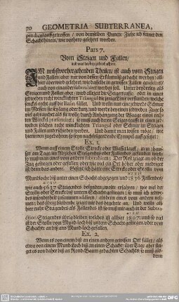 Pars 7. Vom Steigen und Fallen/ und was darbey zubeobachten.