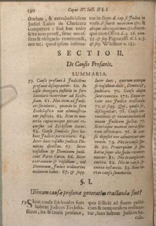 Sectio II. De Causis Profanis.