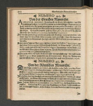 Numero 45. Von der Römischen Monarchie.