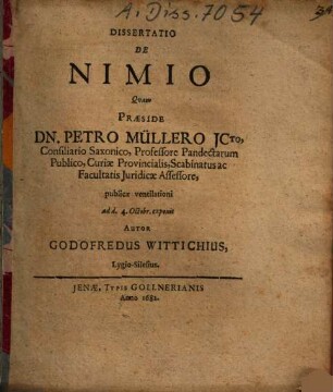 Dissertatio de nimio