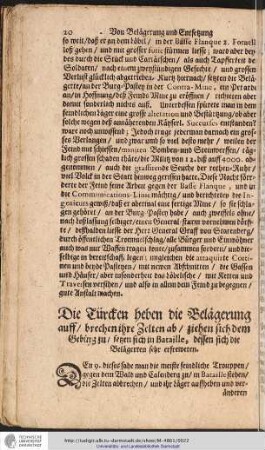 Die Türcken haban die Belägerung auff/ brechen ihre Zelten ab/ ...