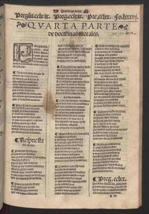 Quarta parte de doctrinas morales.