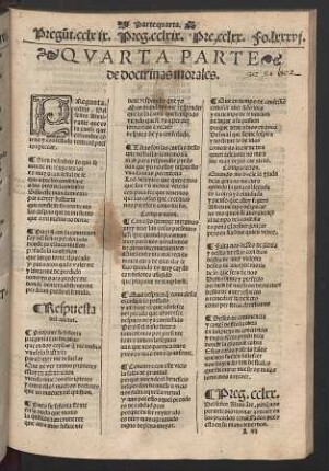 Quarta parte de doctrinas morales.