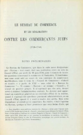 Le Bureau du commerce et les réclamations contre les commerçants juifs (1726-1746)
