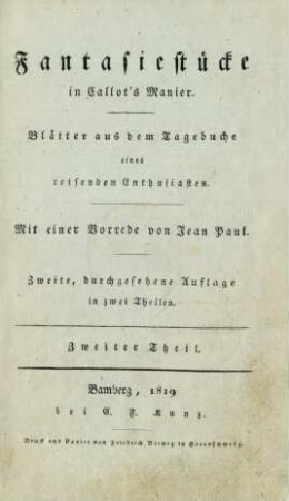 Theil 2: Fantasiestücke in Callot's Manier