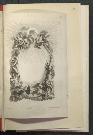 Kartusche mit Lamm Gottes und Evangelisten-Symbolen