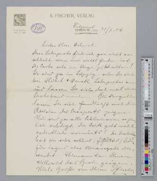 Brief an Richard Dehmel