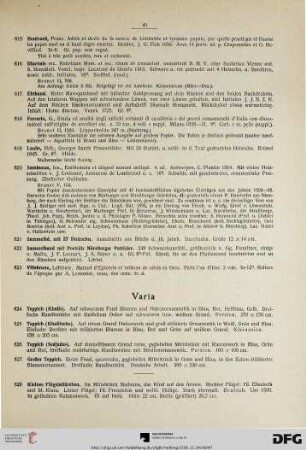 Varia (Nr. 624-647)